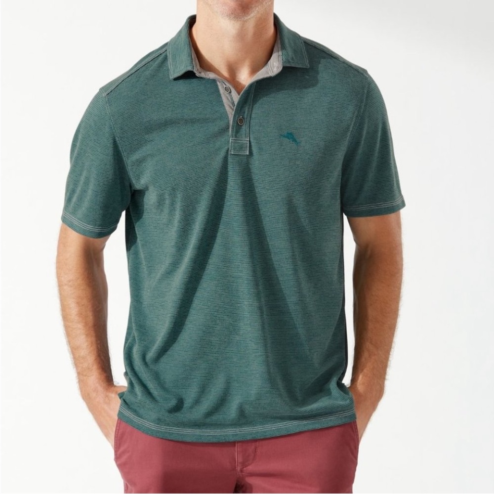 Tommy Bahama Paradiso Cove Polo Teal  Shirt Sz XXL